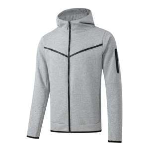 Nuevos chándales de entrenamiento de algodón ecológicos de invierno con cremallera completa para hombres con características de secado rápido y transpirables - Product Image 6