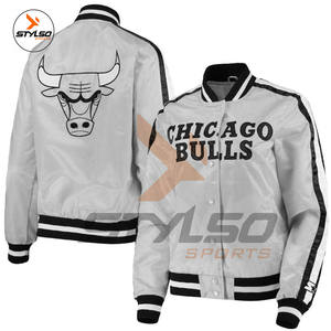 Veste universitaire en satin sur mesure taille XL Style Letterman pour l'hiver veste universitaire de baseball en satin sur mesure en gros - Product Image 5