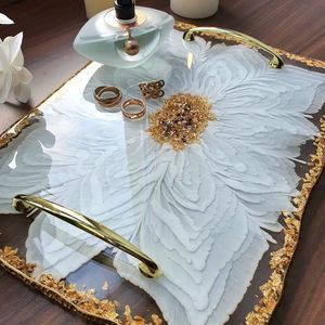 Plateau de service époxy en résine fait à la main MIXTE Essentiels de cuisine uniques pour la maison Restaurant Hôtel Plateaux de service décoratifs - Product Image 3