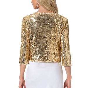 Veste à paillettes pour femmes, manteau de soirée scintillant, blazer brillant, vêtements d'extérieur tendance, vêtements de club de soirée, hauts élégants - Product Image 3