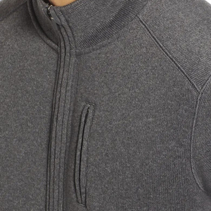 Factory High Quality Custom No <b>Hood</b> Chest Inside Pocket Slim Fit Cotton French Terry 400 gsm <b>Zip</b> Up Hoodies - Product Image 5