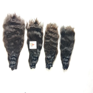 Extensiones de cabello humano de onda profunda alineadas con cutícula virgen Color negro Natural indio 8 pulgadas Procesamiento químico barato crudo ninguno - Product Image 4