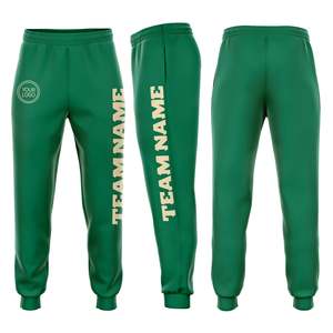Pantalon de survêtement en polaire vert Kelly personnalisé de haute qualité, vente en gros de pantalons de sport évacuant l'humidité avec poches - Product Image 3