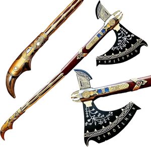 Hache Leviathan Kraatos en acier inoxydable faite à la main, version grandeur nature, inspirée de GOW, entièrement mise à niveau, niveau 7, manche en bois, COSPLAY - Product Image 3