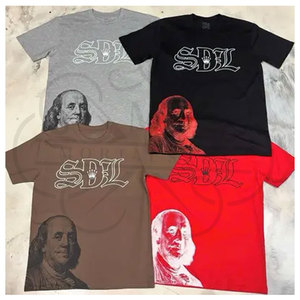 Modèles personnalisés skysdalimittt 300 gsm vintage tees 100% coton skysdalimit dtg/dtf personnaliser t-shirt sdl vêtements t-shirts pour hommes - Product Image 5