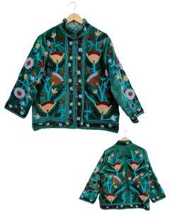 Best Selling Handmade Suzani Embroidery <b>Velvet</b> Winter Jacket Women Short Suzani Jacket Free Size Short <b>Quilted</b> Jacket - Product Image 2