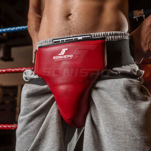 Precio barato, nuevo diseño, protector de ingle, logotipo personalizado, protector de ingle de cuero PU, protector de ingle resistente - Product Image 4