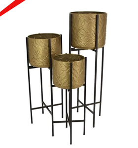 Maceta de latón dorado con acabado de alta calidad de gran tamaño para decoración de bodas sala de estar - Product Image 3