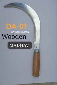 Faucille de jardin en acier à dents de fer avec manche en bois, lame de 11 pouces, zinguée et oxyde noir, longueur du manche de 10,5 cm, en promotion - Product Image 3