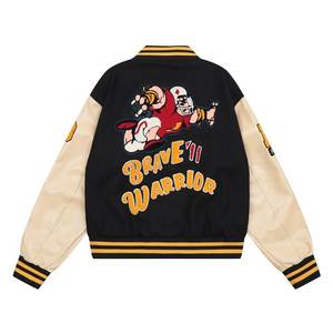 Veste Letterman pas chère à manches en cuir pour hommes Vestes Letterman brodées personnalisées Personnaliser - Product Image 2