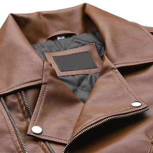 Vente en gros de blousons en cuir de haute qualité pour hommes Service OEM Vêtements d'hiver d'extérieur Blousons en cuir pour hommes OEM ODM - Product Image 5