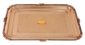 Bandejas decorativas de metal antiguo de latón dorado y latón de lujo, cuenco hecho a mano para fiestas - Product Image 6