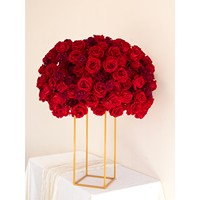 Boule de résine rouge naturelle LFB2588 avec fleurs séchées naturelles, fleurs artificielles, vente en gros, centres de table pour mariage, décorations de table