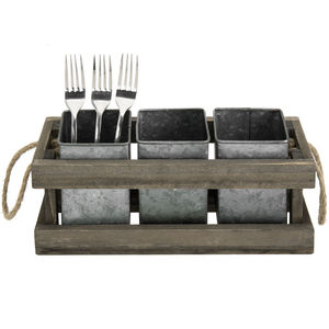 High Quality Wholesale Square Shape Galvanized Metal Utensil Holder Handmade Spoon Rests Pot <b>Clips</b> for Kitchen Use Wood Material - Product Image 4