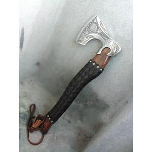 Hache longue de haute qualité, fabriquée à la main, prête au combat, en acier au carbone forgé unique, avec lame tranchante, qualité industrielle - Product Image 5