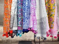 Indian Hand Block Impreso Algodón Sarong Mujeres Beach Pareo