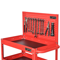 Chariot à outils en acier thermolaqué à 3 niveaux avec poignée et roues, 71 cm, pour atelier, mécanicien, OEM