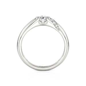 Jeulia Princess Cut Zircon Semicolon Engagement <b>Ring</b> with Bezel Set Side Accents - Product Image 3