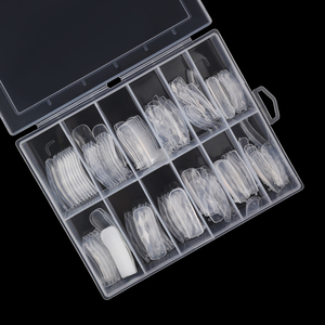 120 Pcs 3D Transparent Nail Extension Full Cover <span class=keywords><strong>Faux</strong></span> <span class=keywords><strong>Ongles</strong></span> Double Forme pour Salons et Maison DIY - Product Image 2