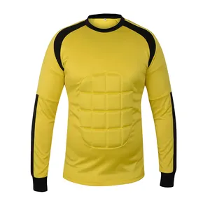 Fabrika kaynağı yeni Trend kaleci forması futbol kaleci gömlek futbol kaleci yastıklı jersey tam kollu Jersey