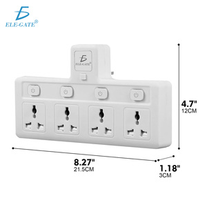 Multipresa con luce notturna e interruttori individuali, adattatore da parete a 4 vie - Product Image 4