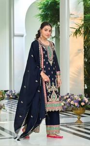 Dhwaja Export Hevey Chinon bordado Readymade Salwar Kameez para mujeres adultos última colección secado rápido para indio paquistaní - Product Image 2