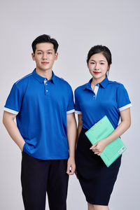 Men's Solid Short Sleeve 200g Contrast Collar Button for <b>Shirt</b> <b>Royal</b> <b>Blue</b> Polyester Knit Wrinkle-Resistant Casual - Product Image 2