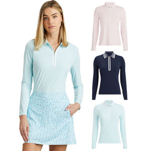 Sudadera ajustada de manga larga para mujer con logotipo bordado personalizado OEM para Polo en estilo informal Características comprimidas para ropa de golf - Product Image 1