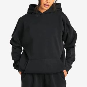 Sudadera Larga Extra Grande para Mujer, de Terciopelo, Felpa Gruesa, Suave al Tacto, Corte Holgado, Cómoda para Invierno, Informal, para Calle, con Logotipo Frontal - Product Image 2