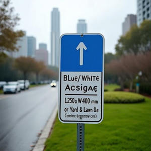 Blue/White <b>Plastic</b> Parking Signage L250xW400 mm for Yard & Lawn Use - Product Image 2