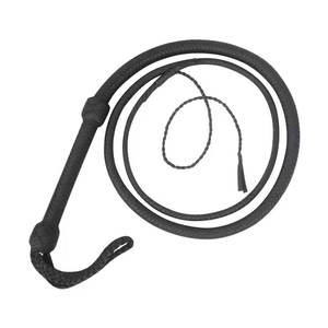Fouet noir fait à la main de qualité supérieure 04 à 16 pieds 16 tresses en cuir de vachette tressé fouet ventre Traversin Construction sur mesure foncé - Product Image 6