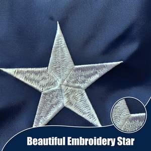 Bandera de Puerto Rico Bordada de 12x18 Pulgadas, Resistente al Agua, Portátil, de Poliéster Azul, Bandera de Barco Puertorriqueña de Doble Cara - Product Image 3