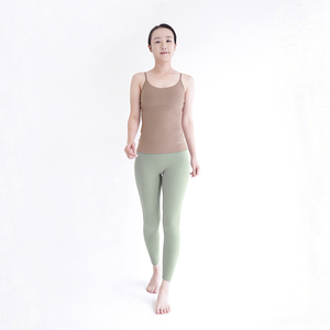 <b>Women</b> Yoga Sleeveless Spaghetti Tank <b>Tops</b> U-neck Vest Casual Solid Color Coco <b>Brown</b> - Product Image 3