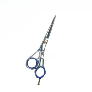 Tijeras de Peluquería Profesionales de Acero con Diseño Nuevo, con Filo de Navaja, Reposadactos Plateado y Azul, Tornillo Ajustable (5.5\") - Product Image 6