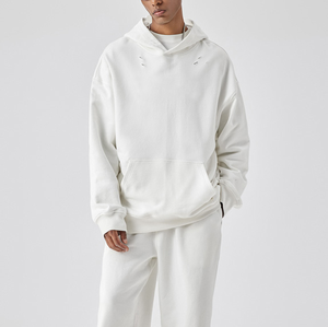 Sweat-shirts d'hiver épais pour hommes, 400 g/m², 100 % coton, haute qualité, coupe oversize et carrée, personnalisables avec logo, fabriqués en usine - Product Image 2