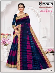 Fournisseur de saris imprimés en coton pour la fête Vente en gros de saris confortables avec des imprimés artistiques uniques - Product Image 3