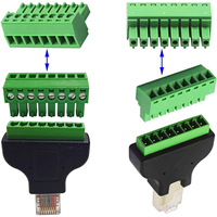 Adaptateur Ethernet réseau de borne à vis RJ45, carte de dérivation 8p8c mâle à vis de borne AV 8 broches