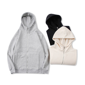 Fournisseur d'usine, sweat-shirts à capuche zippés de haute qualité personnalisés, doublés en polaire 400g, sweat-shirts lourds - Product Image 3