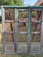 Antique vintage en bois fer Jali arc porte meubles de maison décor rustique pour porte d'entrée fabriqué à la main temple indien récupération