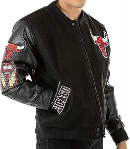 แจ็คเก็ตทีมชิคาโกบูลส์แบบสั่งทำพิเศษสำหรับผู้ชาย แจ็คเก็ตพรีเมียมจากสหรัฐอเมริกา - แจ็คเก็ตเบสบอลปักตัวอักษรสำหรับผู้ชาย - Product Image 6