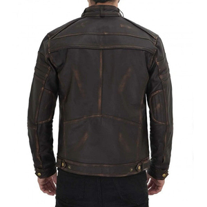Nouvelle mode de veste en cuir pour hommes veste en cuir véritable de style fermeture éclair pour hommes veste en cuir de qualité supérieure - Product Image 2