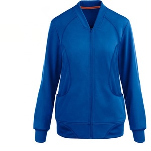 Veste de gommage à manches longues marine élégante pour femmes infirmière décontracté polaire vêtements de travail médicaux uniforme pour les gommages d'hôpital d'hiver d'été - Product Image 4