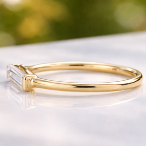 Anillo de Diamantes de Oro Sólido de 14K y 18K para Mujer, Diseño Minimalista con Barra Larga de Diamantes Cultivados en Laboratorio, Anillos de Diamantes Personalizables, Tendencia 2026, Certificado IGI - Product Image 5