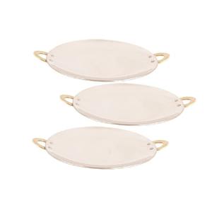 Vente directe de vaisselle de fête de mariage authentique plateau de service avec poignée en laiton article de vaisselle Tawa en acier au cuivre - Product Image 1