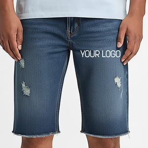 Pantalones Cortos Vaqueros Holgados de Mezclilla Lavada Estilo Urbano, 100% Algodón, Estilo Hip Hop, Pantalones Cortos de Moda - Product Image 4