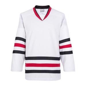 Jersey de hockey sobre hielo con bordado de diseño fresco verde en blanco barato de la Universidad personalizada - Product Image 5