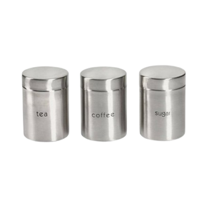 Stainless Steel Kitchen <b>Canisters</b> Set with Metal Lids <b>Coffee</b> <b>Sugar</b> <b>Tea</b> Flour Storage Containers Farmhouse Kitchen Usage - Product Image 2