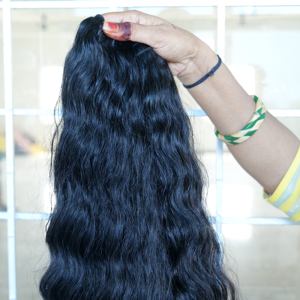 หนังกําพร้าผูกเวอร์จินดิบชิดชิดสีดําธรรมชาติ Kinky ตรง 100% วัดที่ยังไม่ได้แปรรูปต่อผมมนุษย์อินเดีย - Product Image 5