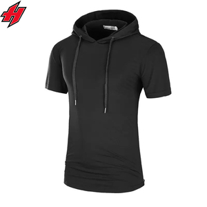 Customized Men's Solid Hooded <b>Sweatshirt</b> Summer Oversized <b>Short</b> <b>Sleeve</b> Hoodie with Breathable Eco-Friendly Knitted Fabric - Product Image 3