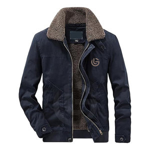 Factory Manufacture's New Arrival Customized Wholesale <b>Men's</b> 100% Cotton Stand Collar <b>Long</b> Sleeve <b>Jacket</b> for Winter - Product Image 1